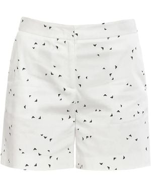 Armani Jeans Logo Pattern Denim Shorts - White