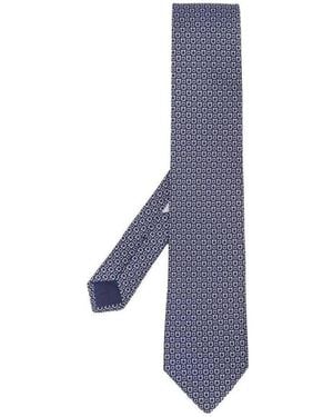 Ferragamo Gancini Print Tie - Blue