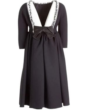 sachin and babi light blue dress Black Embroidered Cady Mini-dress | PRADA main image 0
