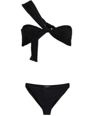 Balmain One-Shoulder Bikini - Black