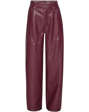 ROTATE BIRGER CHRISTENSEN Mid Waisted Piping Trousers - Purple