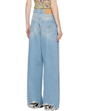 Martine Rose Distressed Straight Jeans - Blue