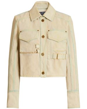 Balmain Faded Denim Jacket - Natural