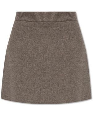 Lisa Yang Ribbed-Knit Mini Skirt - Brown