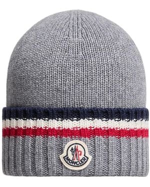 Moncler Wool Cashmere Beanie - Gray