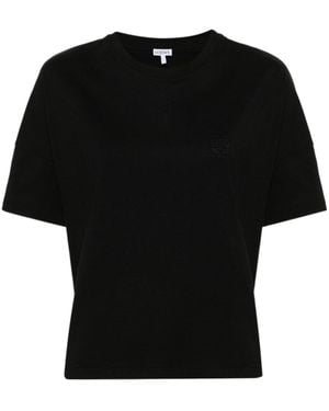 Loewe Monogram Embroidered Crewneck T-Shirt - Black