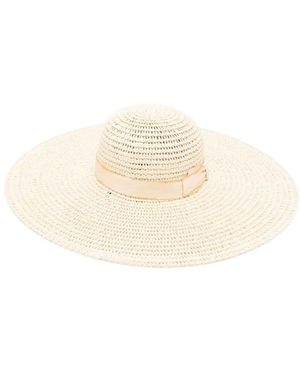 Borsalino Woven Wide-Brim Sun Hat - White