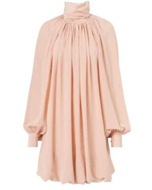 Stella McCartney Gathered Open-Back Silk Chiffon Minidress - Pink