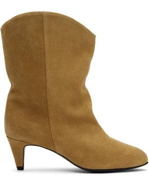 BY FAR Round-Head Short Boots - Brown