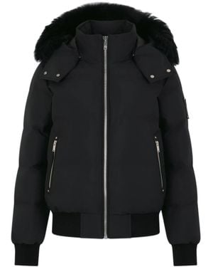 Moose Knuckles Cloud Shearling Bomber Jacket - Black