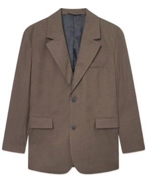 Les Deux Checked Wool Blazer - Brown