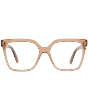 Stella McCartney Logo-Lettering Rectangle Glasses - Natural