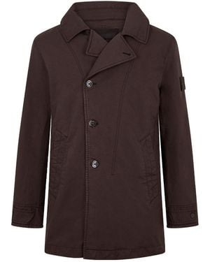Stone Island Weather-Resistant Peacoat - Brown