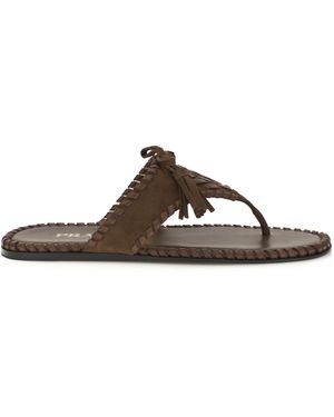 Prada Braided Thong Sandals - Brown