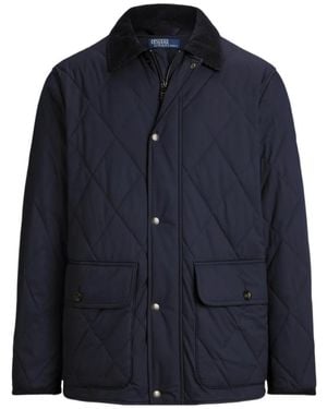 Polo Ralph Lauren Diamond-Quilted Corduroy-Collar Coat - Blue