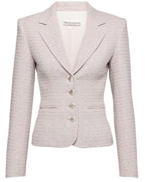Alessandra Rich Sequined Single-Breasted Tweed Blazer - Pink
