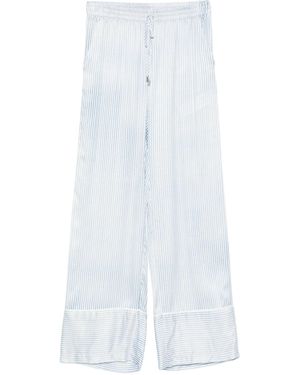 ERMANNO FIRENZE Striped Drawstring Palazzo Trousers - White
