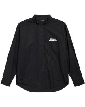 Balenciaga Masking Tape Long-Sleeved Shirt - Black