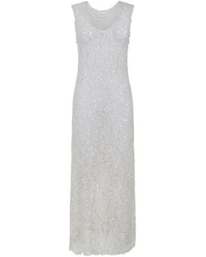 P.A.R.O.S.H. Noodles Lace Trim Dress - White