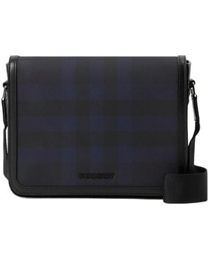 Burberry Alfred Check-Print Messenger Bag - Blue