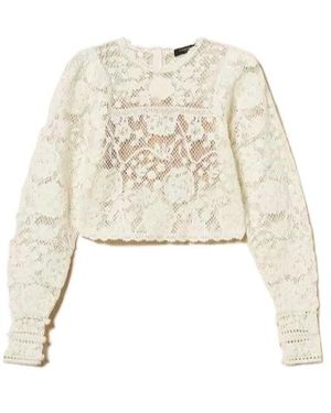 Twinset Crochet Jumper - Natural