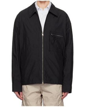 WOOYOUNGMI Lapel Long Sleeve Casual Jacket - Black