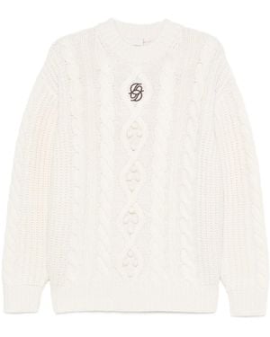 Drole de Monsieur Cable-Knit Jumper - White