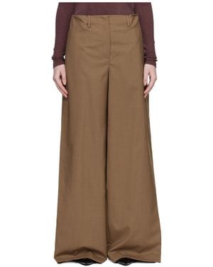 Mugler Pleated Wrap Pants - Brown