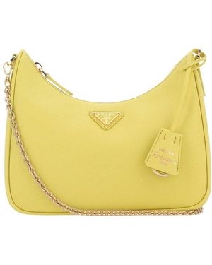 Prada Re-Edition 2005 Leather Shoulder Bag - Yellow