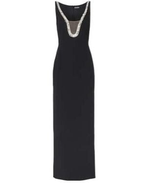 David Koma Crystal-Embellished Cady Gown - Black
