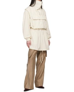 Helmut Lang Cargo Carpenter Zipper Casual Pants - Natural