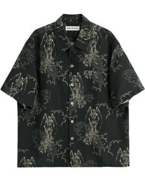 Our Legacy Death Paisley Short-Sleeve Shirt - Green