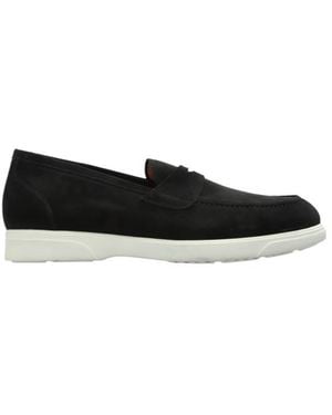 Kiton Contrast Sole Loafers - Black