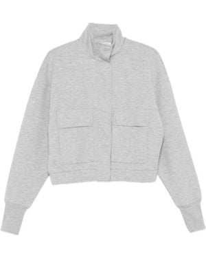 Patrizia Pepe High Neck Zip-Up Sweatshirt - White