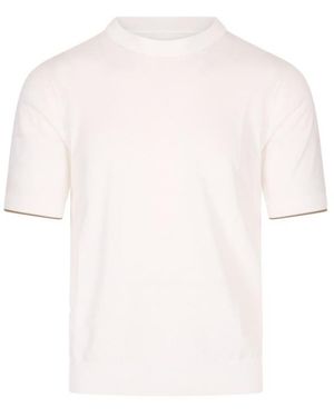 Peserico Crewneck Knitted Cotton T-Shirt - White