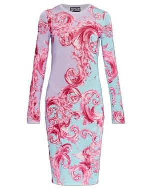 Versace Jeans Couture Couture Baroque Print Dress - Pink