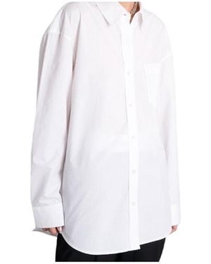 Alexander Wang Long Sleeved Curved Hem Shirt - White