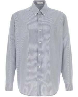 The Row Embroidered Poplin Pompeo Shirt - Blue