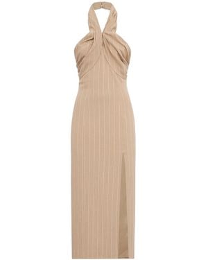 GIUSEPPE DI MORABITO Halter-Neck Striped Dress - Natural