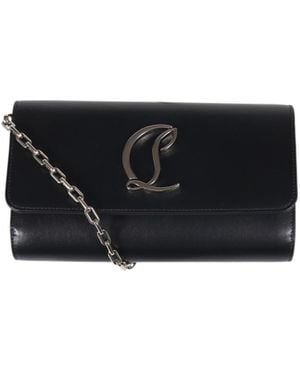 Christian Louboutin Loubi54 Logo-Plaque Chain Wallet - Black