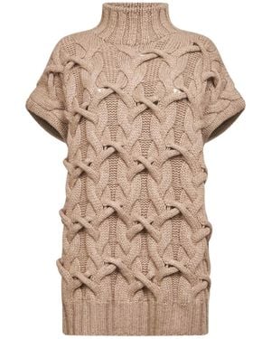 Brunello Cucinelli Cashmere Feather Crisscross Cable Jumper - Natural