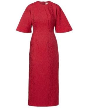ROKSANDA Falah Cloqué Midi Dress - Red