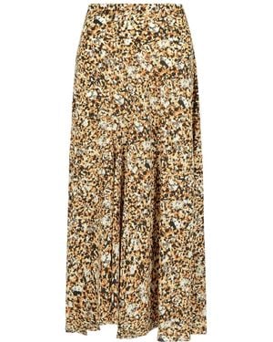Isabel Marant Sakura Printed Long Skirt - Metallic