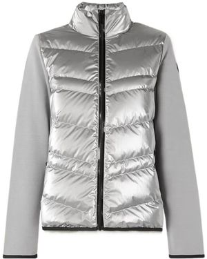 Moncler Logo Splicing Soft Shell Down Jacket - Grey