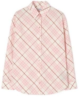 Burberry Relaxed Fit Check Cotton Shirt - Pink