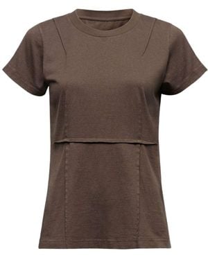 MM6 by Maison Martin Margiela Paneled Short-Sleeve T-Shirt - Brown