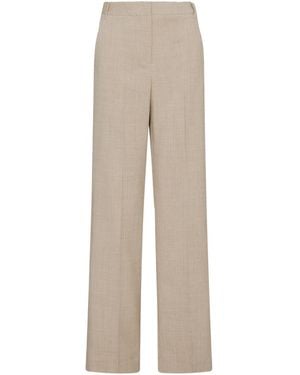 Marella High-Waisted Casual Trousers - Natural