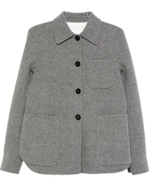 Jil Sander Patch-Pocket Button-Front Jacket - Grey