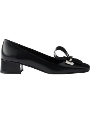 Prada Square-Toe Slip-On Court Shoes - Black