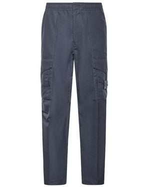 Stone Island Cotton Straight-Leg Pants - Blue